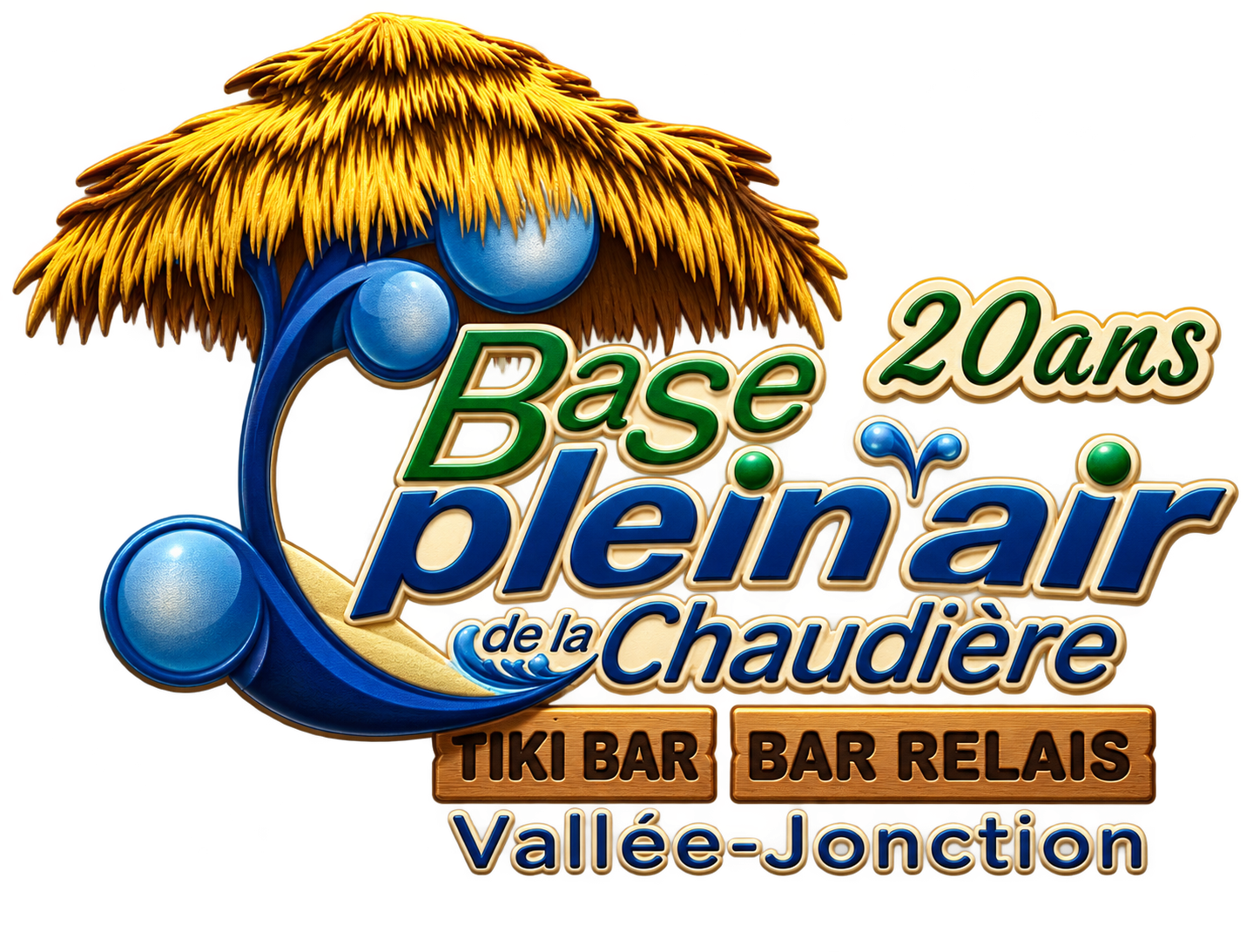 Logo en relief de la Base plein air de la Chaudière
